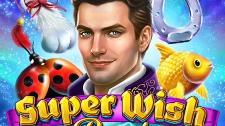 Tampilan visual slot Super Wish Boost dengan tema fantasi dan simbol keberuntungan